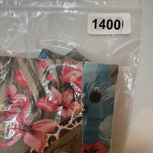 Vintage Button Up Size 22W Tropical Leopard Floral Short Sleeve Shirt Summer - Picture 10 of 10